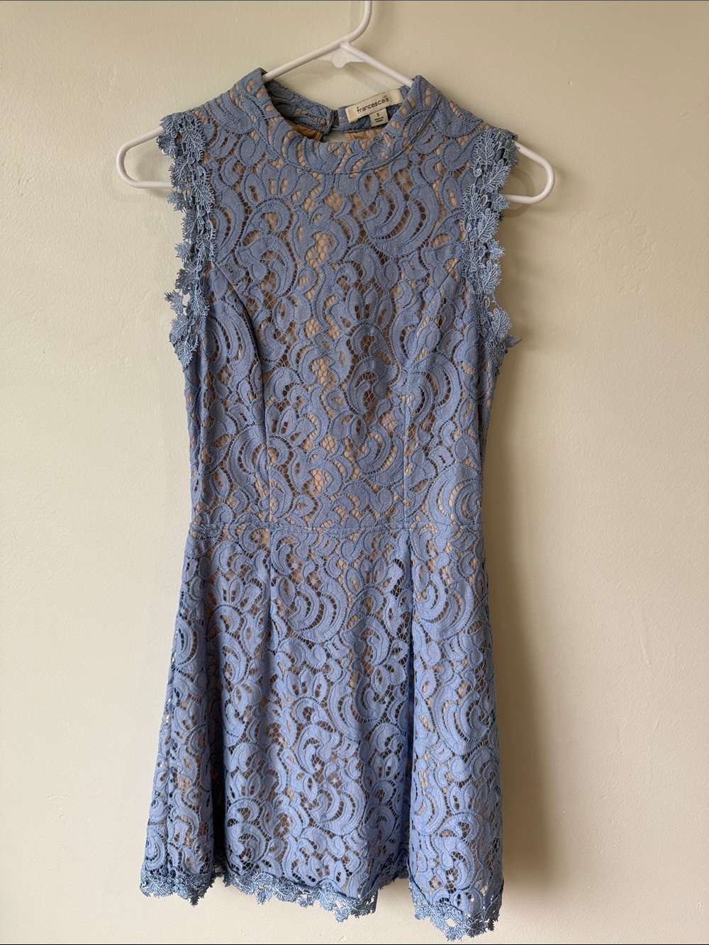 Francesca's Collections lace overlay fit and flare dress